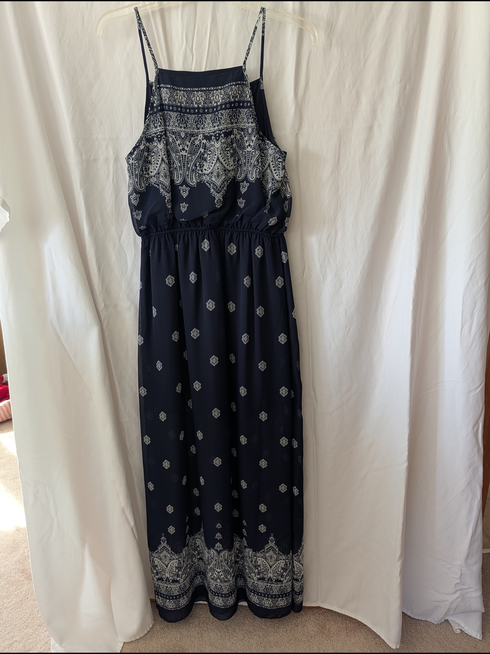Rue21 Navy Paisley Print Maxi Dress